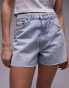 Topshop denim a-line Mom Shorts in bleach