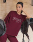 4th & Reckless Finley oversized tee in burgundy