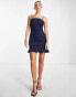 Trendyol cami dress with peplum hem in navy