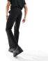 ASOS DESIGN smart flared trousers with front splits in black