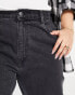 ASOS DESIGN Curve high waist 'slouchy' mom jeans in washed black with rips