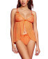 Women's Laced Flyaway Babydoll and Panty 2 Pc Lingerie Set