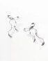 ASOS DESIGN stud earrings with bow design silver tone