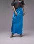 Topshop satin bias maxi skirt in bright blue