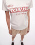 Topshop graphic license Honda shruken tee in ecru