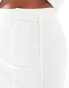 4th & Reckless Petite exclusive linen look maxi seam detail skirt co-ord in white