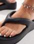 Truffle Collection wedge thong toe pool sandals in black