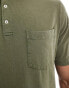 Polo Ralph Lauren pocket cotton linen polo classic oversized fit in dark green