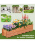 Raised Garden Bed Wood Rectangular Planter Box with 2 Drainage Holes