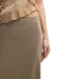 Weekday Signe drape maxi skirt in beige