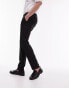 Topman skinny textured suit trousers in black