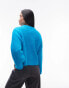 Topshop – Ultimate – Flauschiger Strickpullover in leuchtendem Blau mit lockerem Schnitt