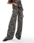 ASOS DESIGN wide leg trouser co-ord in leopard print