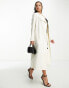 Vila Petite waterfall belted duster coat in cream