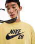 Nike SB centre logo unisex t-shirt in yellow