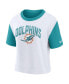 Women's Aqua, White Miami Dolphins High Hip Fashion T-shirt