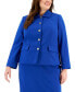 Plus Size Crepe Wing-Collar Jacket & Slim Skirt Suit