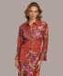 Donna Karan Women's Floral-Print Button-Front Dress