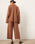 ASOS EDITION knitted wide leg co-ord trouser in toffee