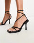 Public Desire Flossy heeled sandals in Black PU