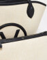 Valentino covent shopper bag with removable pouch in black & natural