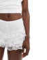 Miss Selfridge lace micro bloomer shorts in ivory