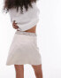 Topshop tailored twill mini skirt in cream with satin contrast knicker trim