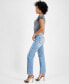 Women's High Rise Patch Pocket Straight Leg Jeans