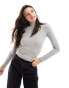 Holliter long sleeve top with mock neck in grey