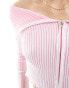 Missyempire knitted rib fold detail zip through top in pink