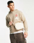 ADPT oversized washed hoodie with rose back print in beige