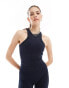 TALA Sculpt Seamless ribbed racerback tank top in navy