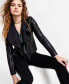 Women's Faux-Leather Flyaway Jacket, Created for Macy's