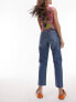 Topshop Maternity overbump straight jeans in mid blue