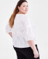 Plus Size Woven Split-Neck Top, Created for Macy's