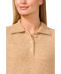 Women's Short Sleeve Polo Sweater with Cultivated Pearl Buttons