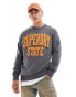 Superdry Vintage athletic crew sweatshirt in charcoal marl