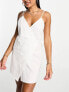 Vero Moda cotton wrap front beach mini dress in white