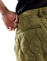 Viggo casual suit trousers in quilted khaki co-ord