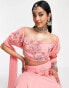 Maya floral burst embellished lehenga crop top in pink