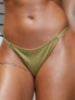 Wolf & Whistle x Malaika Terry Exclusive mix and match high leg tanga bikini bottom in khaki crinkle