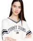 Women's Cotton Cropped Varsity Sweater