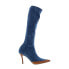 Diesel D-Venus KBT Y02917-P4734-T6019 Womens Blue Canvas Knee High Boots 6