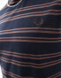 Fred Perry striped t-shirt in navy and brown