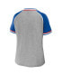 Women's Heather Gray Buffalo Bills Throwback Raglan V-Neck T-shirt