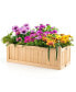 Rectangle Wood Flower Planter Box Portable Raised Vegetable Patio