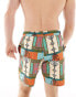 ASOS DESIGN swim shorts in mid length in bright patchwork print