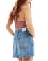 Stradivarius denim mini skirt in medium wash