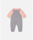 Baby Girls Baby Organic Cotton Onesie And Printed Overall Set Gray With Apples