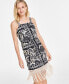 Women's Border-Print Fringe Sheath Dress